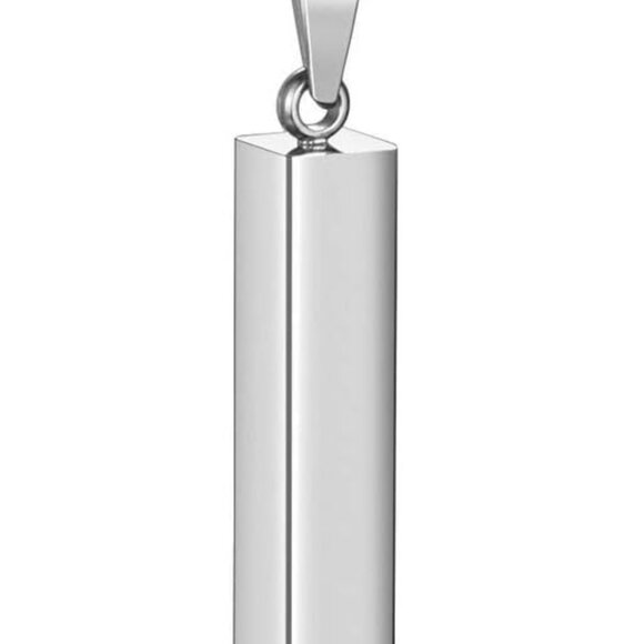 Engraving 3D Bar Name Necklace Personalized Text Message Cool Simple Design Wome - Picture 1 of 6